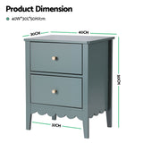 Artiss 2X Bedside Table 2 Drawers Bedroom Storage Nightstand Green