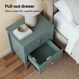 Artiss 2X Bedside Table 2 Drawers Bedroom Storage Nightstand Green