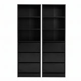 Artiss 2x Chest of 3 Drawers Tallboy Cabinet Black