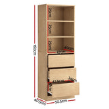 Artiss 2x Chest of 3 Drawers Tallboy Cabinet Pine