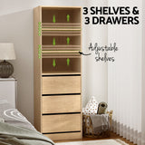 Artiss 2x Chest of 3 Drawers Tallboy Cabinet Pine