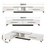Artiss Extendable TV Cabinet Entertainment Unit Stand White
