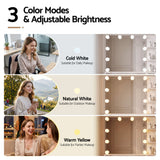 Artiss Dressing Table Vanity Desk LED Mirror Stool Storage Power Outlet Hairdryer Holder White