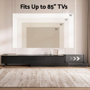 Artiss Extendable TV Unit 200CM 3 Storage Drawers Dark Walnut & Black