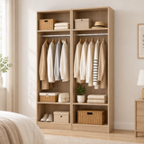 Artiss 2X Wardrobe Clothes Closet Storage Organiser Shelf Pine In Australia - Darrahopens