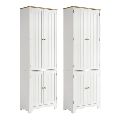 Artiss 2x Buffet Sideboard Pantry Cabinet Cupboard 6-Tiers Storage Shelves BERNE