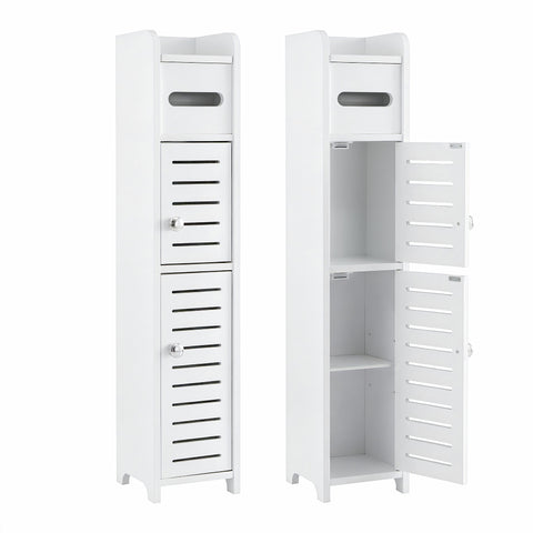 Artiss 2x Bathroom Storage Cabinet 3-Tier Toilet Paper Holder Organizer White | darrahopens.com.au Premium AU Stock