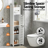 Artiss 2x Bathroom Storage Cabinet 3-Tier Toilet Paper Holder Organizer White | darrahopens.com.au Premium AU Stock