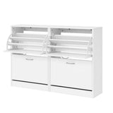 Artiss 2x Shoe Cabinet Storage Organiser 2 Flip Drawer White