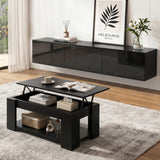 Artiss TV Unit & Coffee Table Set Storage Cabinet Black