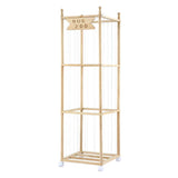 Keezi Stuffed Animal Storage Wooden Toy Holder with Wheels Soft Toy Storage Zoo Cage Stuffy Toy Storage Organizers with Elastic Cords for Playroom Bedroom Nursery