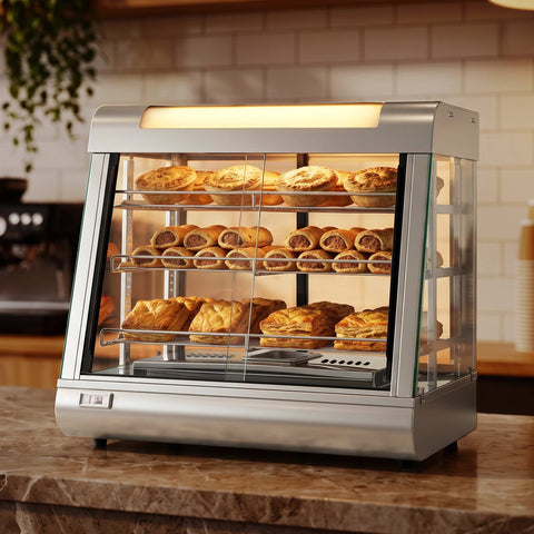 Devanti Commercial Food Warmer 1500W 3 Shelf Heated Display Cabinet