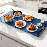 Devanti Food Warming Mat 80cm Electric Food Warmer Roll Up Buffet Tray Blue