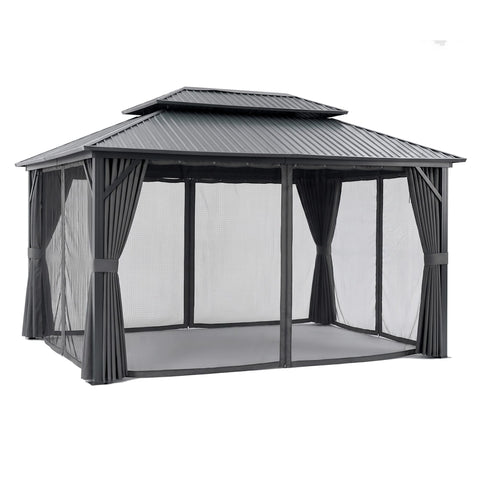 Instahut 3x4.25m Gazebo Hardtop Steel Roof Outdoor Pavilion