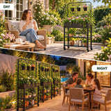 Green Fingers Mobile Raised Garden Bed with Trellis & Shelves Dark Grey
