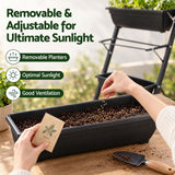 Green Fingers 5 Tier Vertical Raised Garden Bed Mobile Planter Box with Locking Wheels