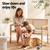 Gardeon Garden Bench Wooden Bench Outdoor PVC Woven Seat Backrest 107cm