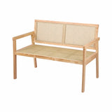 Gardeon Garden Bench Wooden Bench Outdoor PVC Woven Seat Backrest 107cm