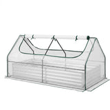Green Fingers 3 in 1 Raised Garden Bed with Greenhouse Galvanised Planter Box Kit