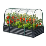 Green Fingers Raised Garden Bed with Mesh Netting Galvanised Planter Box Bird Proof 180x90x120cm