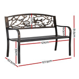 Gardeon Outdoor Bench Seat Garden Steel Outdoor Furniture 3 Seater Park Bronze In Australia - Darrahopens