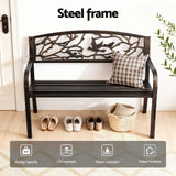 Gardeon Outdoor Bench Seat Garden Steel Outdoor Furniture 3 Seater Park Bronze In Australia - Darrahopens