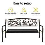 Gardeon Outdoor Bench Seat Garden Steel Outdoor Furniture 3 Seater Park Bronze In Australia - Darrahopens