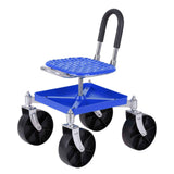 Gardeon Garden Cart Seat Rolling Stool 360 Swivel Height Adjustable Heavy Duty Blue In Australia - Darrahopens