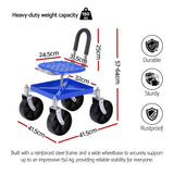 Gardeon Garden Cart Seat Rolling Stool 360 Swivel Height Adjustable Heavy Duty Blue In Australia - Darrahopens