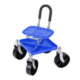 Gardeon Garden Cart Seat Rolling Stool 360 Swivel Height Adjustable Heavy Duty Blue In Australia - Darrahopens