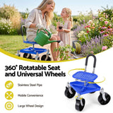 Gardeon Garden Cart Seat Rolling Stool 360 Swivel Height Adjustable Heavy Duty Blue In Australia - Darrahopens