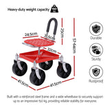 Gardeon Garden Cart Seat Rolling Stool 360 Swivel Height Adjustable Heavy Duty Red In Australia - Darrahopens