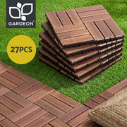 Gardeon 27PCS Wood Deck Tiles 30x30cm Interlocking Floor Tiles Pine Brown In Australia - Darrahopens