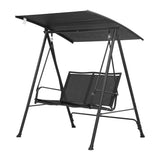 Gardeon Outdoor Swing Chair with Adjustable Canopy 142cmx172cm Stand Black