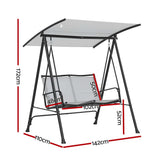 Gardeon Outdoor Swing Chair with Adjustable Canopy 142cmx172cm Stand Grey In Australia - Darrahopens