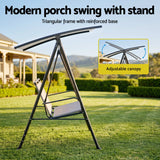 Gardeon Outdoor Swing Chair with Adjustable Canopy 142cmx172cm Stand Grey In Australia - Darrahopens