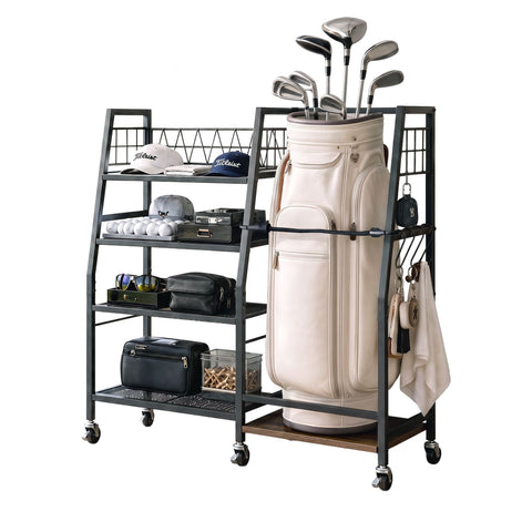 Everfit Golf Bag Storage Rack Golf Organizer Hold 1 Bags 4 Shelves In Australia - Darrahopens