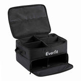 Everfit Golf Trunk Organizer for Car, 2-Tier Golf Storage Bag with Ventilated Shoe Compartment Black