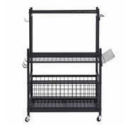 Gardeon Garden Tool Organizer Rack 16 Slots Rolling Garage Storage with Hooks