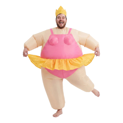 Inflatable Costume Funny Fat Suit Fancy Dress Adult Party Outfit Pink One Size