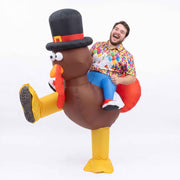 Inflatable Costume Ride On Turkey Fancy Dress Funny Party Outfit Brown One Size In Australia - Darrahopens