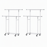 Artiss 2X Clothes Rack Double Rod Airer Rail Coat Stand Adjustable Hanger