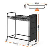 Artiss Pants Trolley Mobile Clothes Rack Clothing Stand with 30 Hangers Wheels Storage Organizer Bag In Australia - Darrahopens