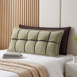Giselle Bedding Headboard Pillow with Double-Layer Storage Wedge Reading Backrest with Adjustable Filling, Chenille Bed Rest Cushion for Daybed, Dorm, and RV Double