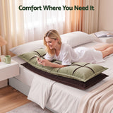 Giselle Bedding Headboard Pillow with Double-Layer Storage Wedge Reading Backrest with Adjustable Filling, Chenille Bed Rest Cushion for Daybed, Dorm, and RV Double