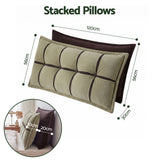 Giselle Bedding Headboard Pillow with Double-Layer Storage Wedge Reading Backrest with Adjustable Filling, Chenille Bed Rest Cushion for Daybed, Dorm, and RV Double