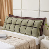 Giselle Bedding Headboard Pillow with Double-Layer Storage Wedge Reading Backrest with Adjustable Filling, Chenille Bed Rest Cushion for Daybed, Dorm, and RV King