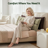 Giselle Bedding Headboard Pillow with Double-Layer Storage Wedge Reading Backrest with Adjustable Filling, Chenille Bed Rest Cushion for Daybed, Dorm, and RV King
