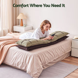 Giselle Bedding Headboard Pillow with Double-Layer Storage Wedge Reading Backrest with Adjustable Filling, Chenille Bed Rest Cushion for Daybed, Dorm, and RV King