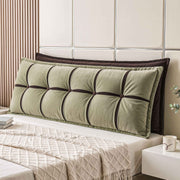 Giselle Bedding Headboard Pillow with Double-Layer Storage Wedge Reading Backrest with Adjustable Filling, Chenille Bed Rest Cushion for Daybed, Dorm, and RV Queen In Australia - Darrahopens